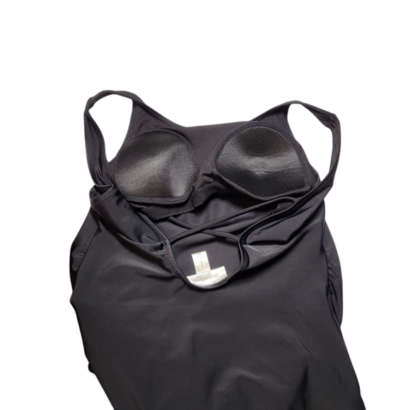 Motherhood Maternity Beach Bump One Piece Swimsuit Black Bathingsuit Modest S - Picture 9 of 14